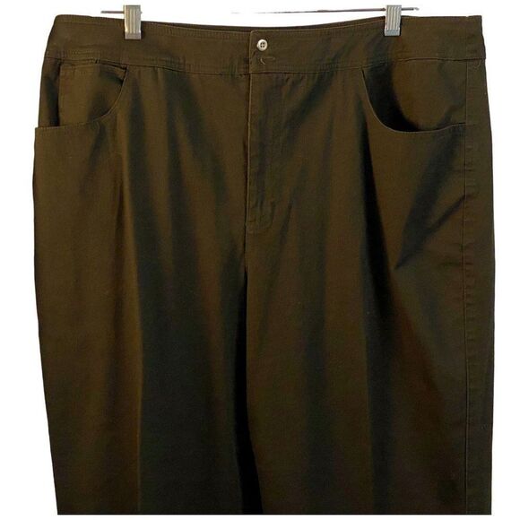 Additions by Chico's Dark Olive Cotton Stretch Pants Classic 5 Pocket Sz 3 L/XL - Picture 3 of 6